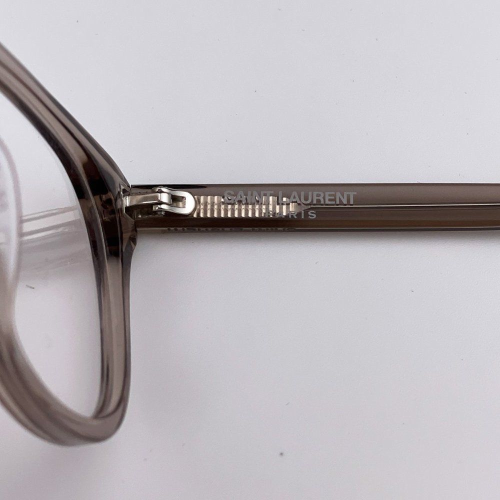 Saint Laurent SL459 004 Eyeglasses Transparent Light Brown Rounded Oval Men - Picture 6 of 10